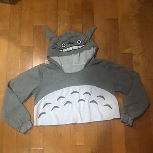 Totoro Cropped Hoodie Sz Med
